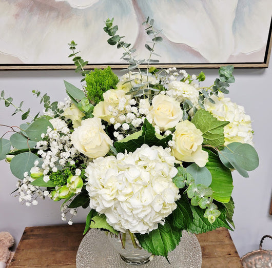 Fall Season White Luxury Vase Arrangement