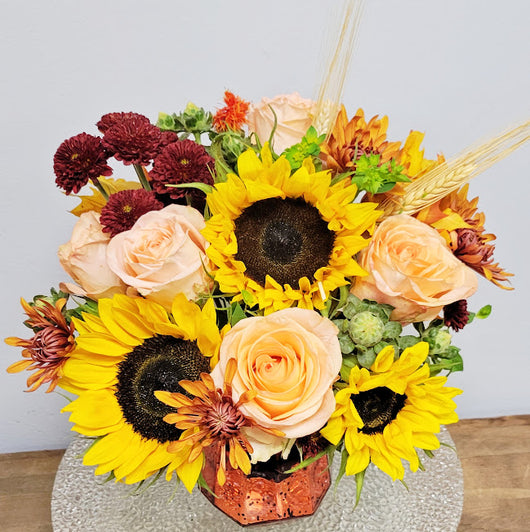 Autumnal Glory  Luxury Cube Arrangement