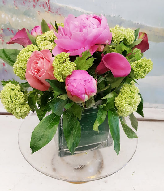 Peony  season Cube Arrangement