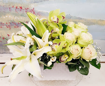 Spring In White Cube Arrangement