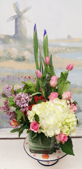 Spring Season  Lilac Cube Arrangement