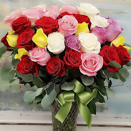 3 Dozen Colorful Luxury  Roses