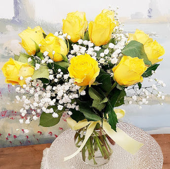 Dozen  Yellow Rose Luxury Bouquet