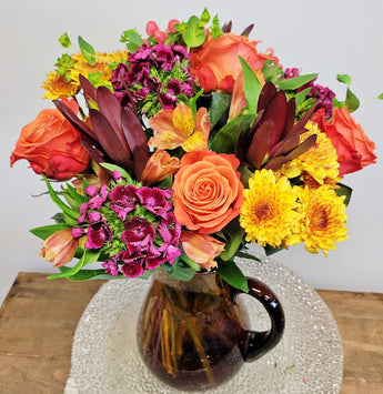 Fall Season Colorful Luxury Pot Bouquet