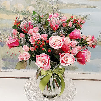 Pink Lady Rose Vase Arrangement