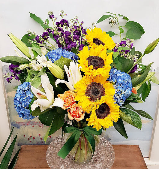 Sun Flower Lover Luxury Vase Arrangement