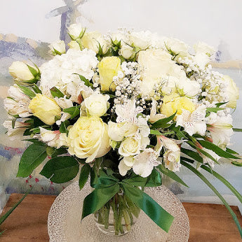 2021 Beautiful In White Vase Arrangement