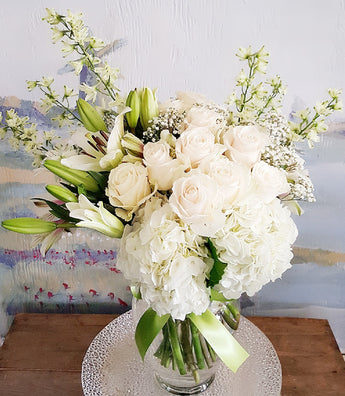 2020 Fall Season Beautiful In White Vase Bouquet